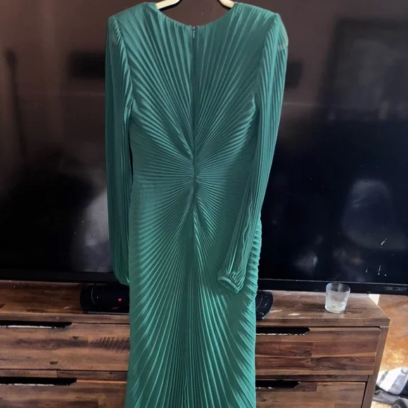 slim fit dress slacks One-Shoulder Drape Trumpet Gown by Badgley Mischka
